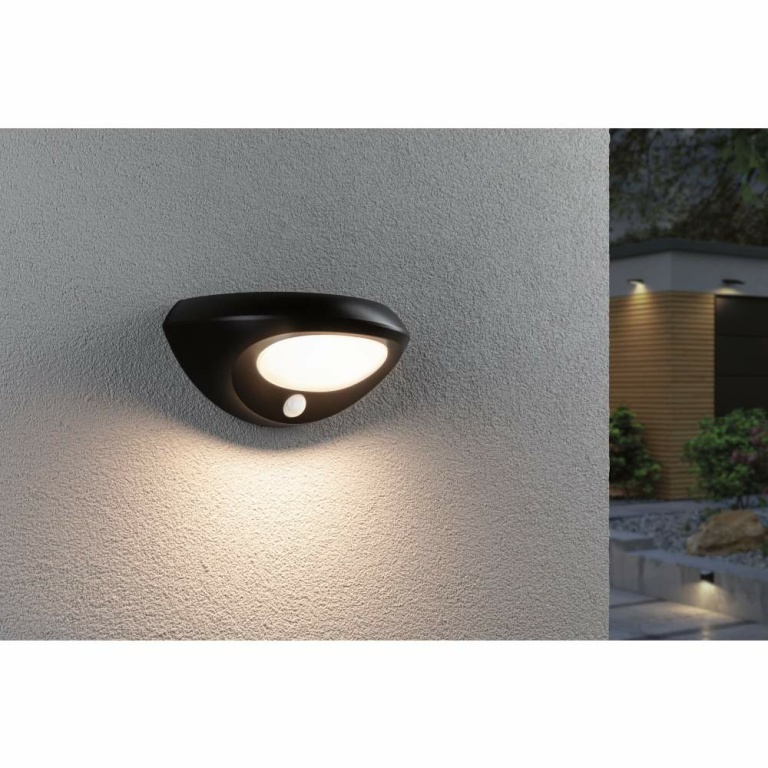 Paulmann Solar LED Außenwandleuchte Sorova Bewegungsmelder  IP44  230x125mm 3000K 3,5W 220lm   Anthrazit Kunststoff