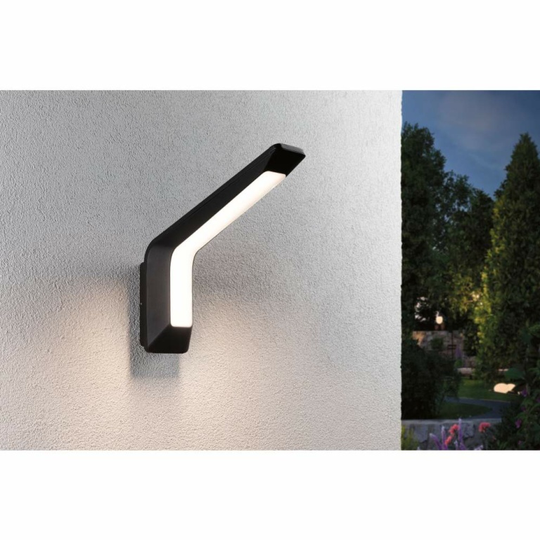 Paulmann LED Außenwandleuchte Merano Bewegungsmelder mit Hochfrequenz-Sensor  IP44  90x328mm 3000K 14W 950lm 230V  Anthrazit Aluminium