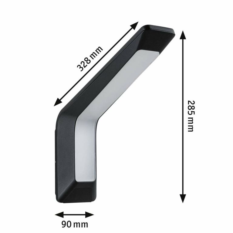 Paulmann LED Außenwandleuchte Merano Bewegungsmelder mit Hochfrequenz-Sensor  IP44  90x328mm 3000K 14W 950lm 230V  Anthrazit Aluminium