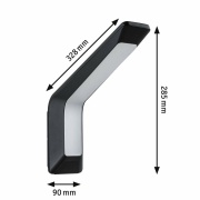 LED Außenwandleuchte Merano Bewegungsmelder mit Hochfrequenz-Sensor  IP44  90x328mm 3000K 14W 950lm 230V  Anthrazit Aluminium