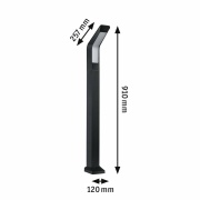 LED Pollerleuchte Merano Bewegungsmelder mit Hochfrequenz-Sensor  IP44  910mm 3000K 14W 850lm 230V  Anthrazit  Aluminium