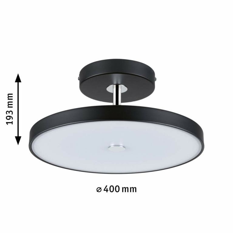 Paulmann LED Deckenleuchte 3-Step-Dim Hildor 2700K 2100lm 230V 26,5W dimmbar Schwarz matt/Chrom