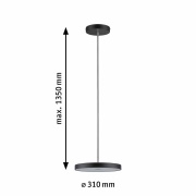 LED Pendelleuchte 3-Step-Dim Hildor 22W Schwarz matt höhenverstellbares Textilkabel