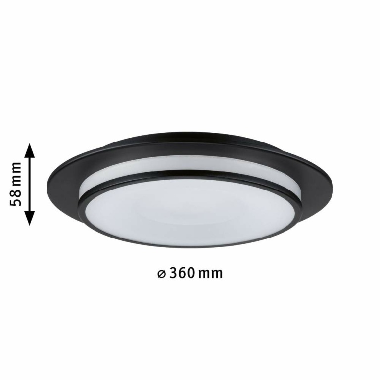 Paulmann LED Deckenleuchte 3-Step-Dim Egron    2700K 750lm 230V 16W dimmbar Schwarz matt