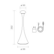 Akku-Tischleuchte Nudrop 290mm salbeigrün 2,2W Flex-Mood 2200K/2700K IP54 168/197lm