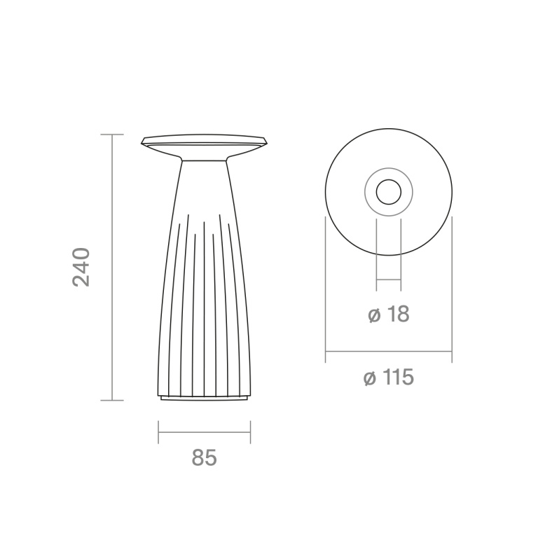 SIGOR Akku-Tischleuchte Nuflair 245mm nachtschwarz 2,2W Flex-Mood 2200K/2700K IP54