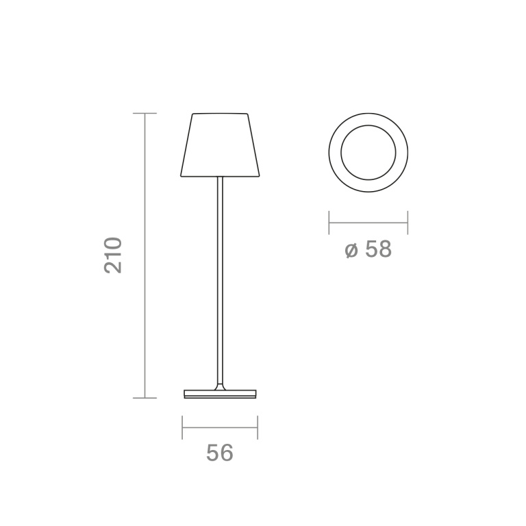 SIGOR Akku-Tischleuchte Nuindie pocket 210mm graphitgrau 1,4W Flex-Mood 2200K/2700K IP54