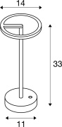 VINOLINA ONE, Tischleuchte, Akku, IP54, 2700K, TOUCH, weiß