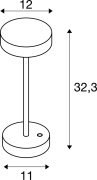 VINOLINA, Tischleuchte, Akku, IP54, 2700/3000K, TOUCH, weiß