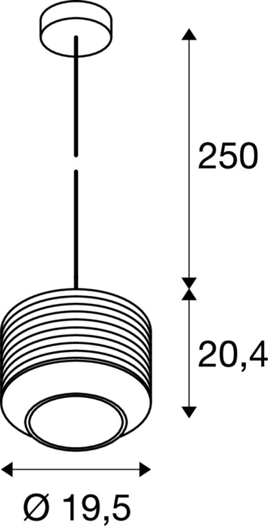 SLV PANTILO ROPE 20, Pendelleuchte, 250cm, E27, 15W, gold