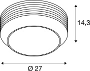 PANTILO ROPE 27, Wand- und Deckenaufbauleuchte, zylindrisch, 1x max. 15W E27, silber