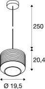 PANTILO ROPE 20, Pendelleuchte, 250cm, E27, 15W, silber