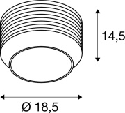 PANTILO ROPE 19, Wand- und Deckenaufbauleuchte, zylindrisch, 1x max. 15W E27, silber