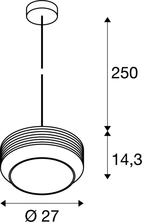 SLV PANTILO ROPE 27, Pendelleuchte, 250cm, E27, 15W, silber