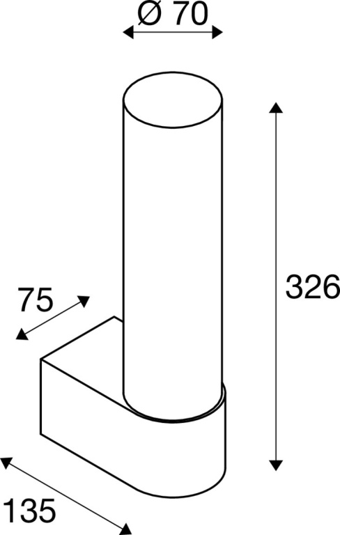 SLV LYGANT single, Wandaufbauleuchte, 3000K, 8W, chrom