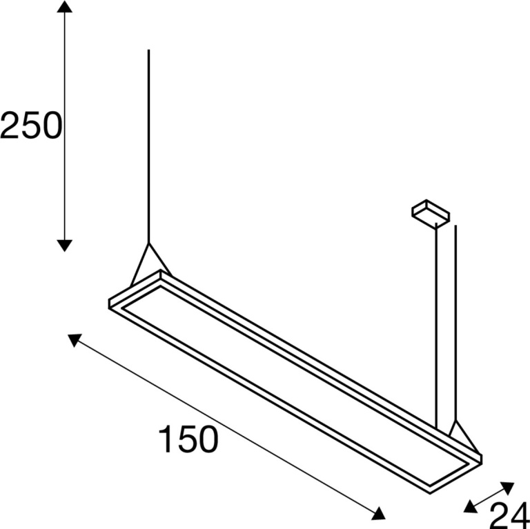 SLV WORKLIGHT PRO 150, Pendelleuchte, 150cm, 4000K, DALI, Touch, schwarz