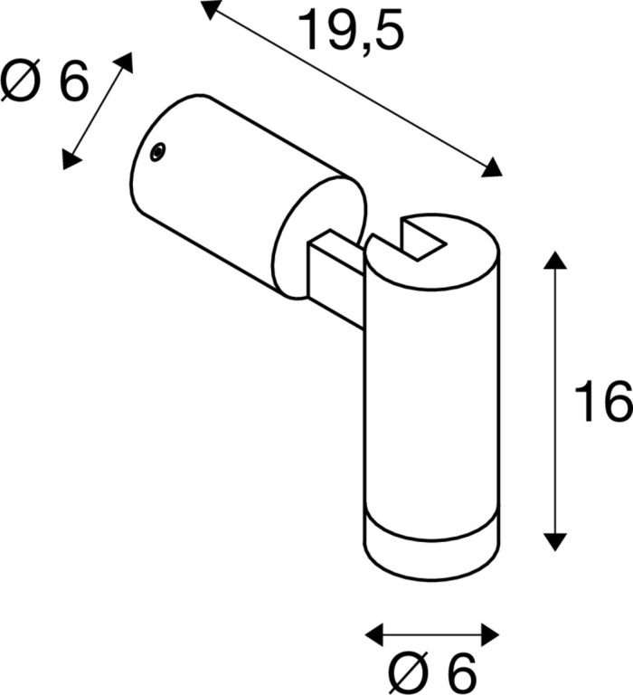 SLV S-TUBE, Wandaufbauleuchte, rund, 1x max. 10W GU10, schwarz