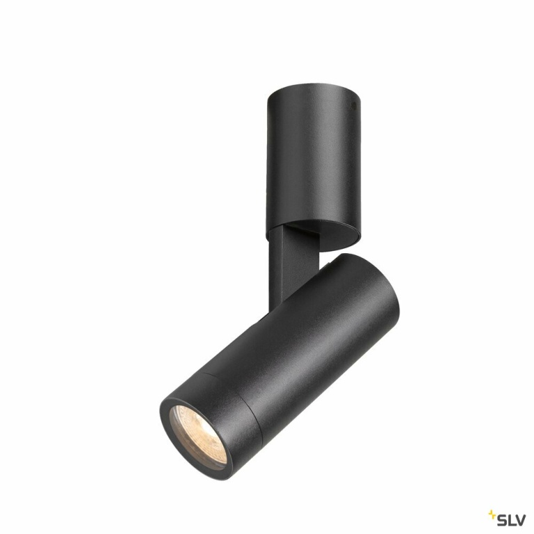 SLV S-TUBE, Wandaufbauleuchte, rund, 1x max. 10W GU10, schwarz