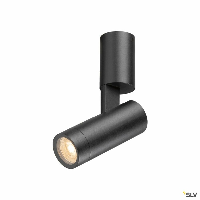 SLV S-TUBE, Wandaufbauleuchte, rund, 1x max. 10W GU10, schwarz