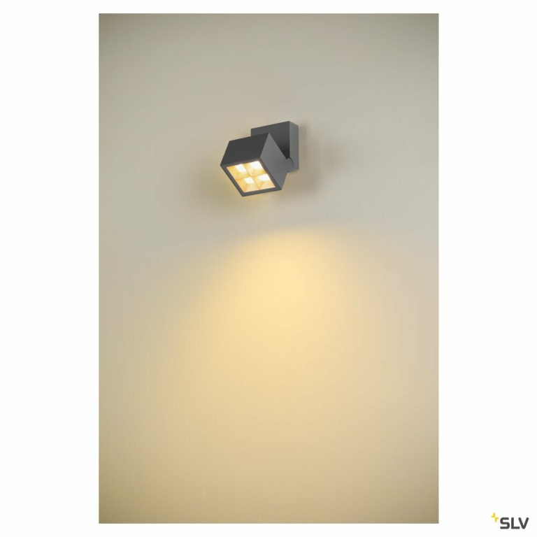 SLV S-CUBE, Wand- und Deckenaufbauleuchte, 2700/3000K, 15W, PHASE, 80°, anthrazit