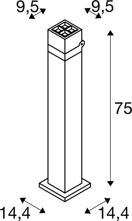 SLV S-CUBE 75, Stehleuchte, 15W, 2700/3000K, PHASE, anthrazit