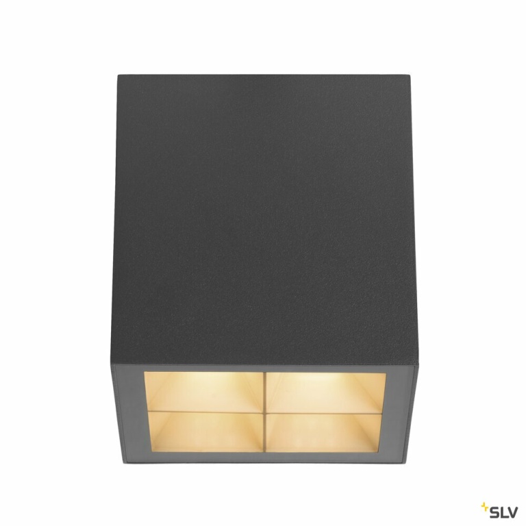 SLV S-CUBE, Deckenaufbauleuchte, 2700/3000K, 15W, PHASE, 80°, anthrazit