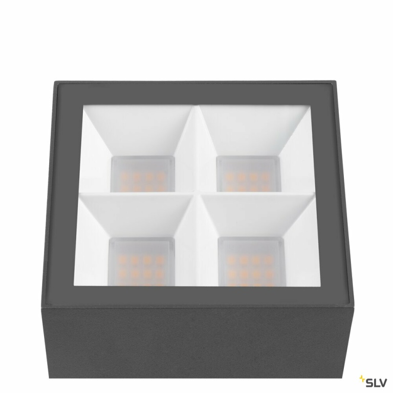 SLV S-CUBE, Deckenaufbauleuchte, 2700/3000K, 15W, PHASE, 80°, anthrazit