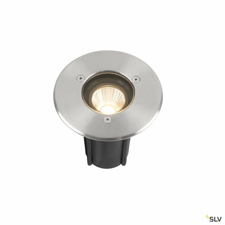 SLV DASAR® S, Bodeneinbauleuchte, rund, 4W, 3000K, 24°, IP67, zylindrisch, anthrazit