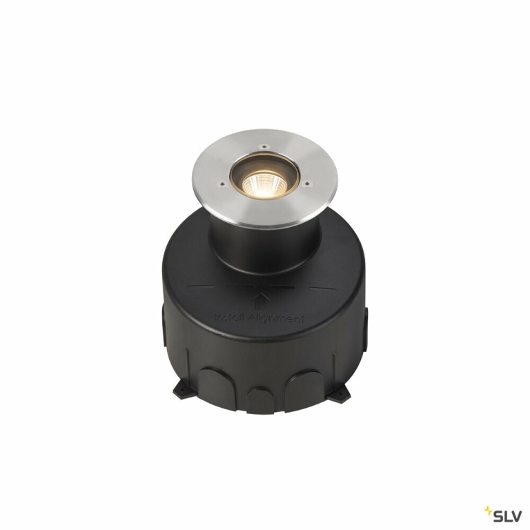 SLV DASAR® S, Bodeneinbauleuchte, rund, 4W, 3000K, 24°, IP67, zylindrisch, anthrazit