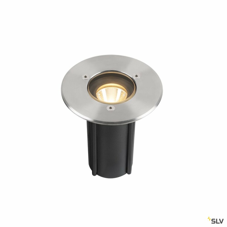 SLV DASAR® S, Bodeneinbauleuchte, rund, 4W, 3000K, 24°, IP67, zylindrisch, anthrazit