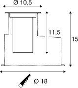 DASAR® S, Bodeneinbauleuchte, rund, 4W, 3000K, 24°, IP67, zylindrisch, anthrazit