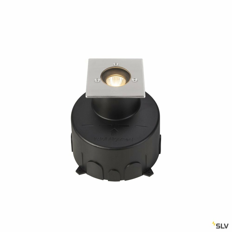 SLV DASAR® S, Bodeneinbauleuchte, eckig, 4W, 3000K, 24°, IP67, zylindrisch, anthrazit