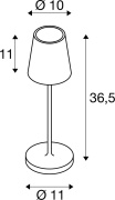 VINOLINA TWO, Tischleuchte, Akku, IP65, 2200/2700/3000K, TOUCH, weiß