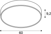 MEDO® 60, Wand- und Deckenaufbauleuchte, rund, 2700/3000/4000K, 39W, Phasenabschnitt, 110°, schwarz