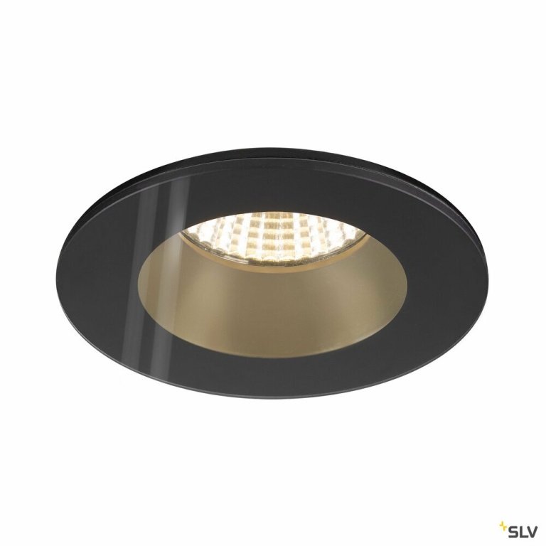 SLV NEW TRIA® 68, Deckeneinbauring, D: 8.3 H: 3.55 cm, IP 65, inkl. Glas, schwarz