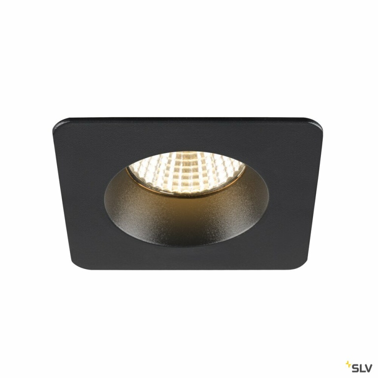 SLV NEW TRIA® 68, Deckeneinbauring, L: 8.2 B: 8.2 H: 3.4 cm, IP 65, schwarz