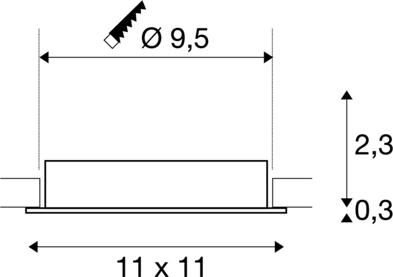 SLV NEW TRIA® 95, Deckeneinbauring, L: 11 B: 11 H: 2.6 cm, IP 20, weiß