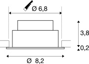 NEW TRIA® 68, Deckeneinbauleuchte, 3000K, 38°, IP 20, rund, weiß