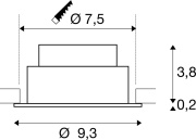 NEW TRIA® 75, Deckeneinbauleuchte, 3000K, 38°, IP 20, rund, weiß