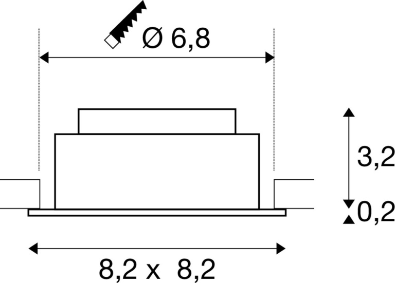 SLV NEW TRIA® UNIVERSAL 68, Deckeneinbauleuchte, 2500/3000/4000K, 38°, IP 20, quadratisch, weiß