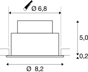 NEW TRIA® UNIVERSAL 68, Deckeneinbauleuchte, 2500/3000/4000K, 38°, IP 20 / IP 65, rund, weiß