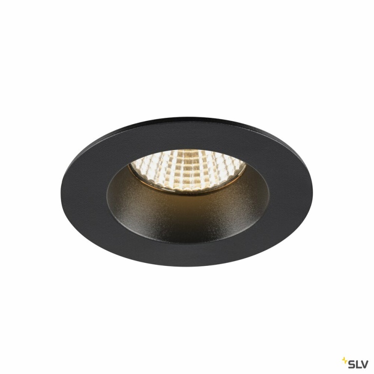 SLV NEW TRIA® UNIVERSAL 68, Deckeneinbauleuchte, 2500/3000/4000K, 38°, IP 20 / IP 65, rund, schwarz