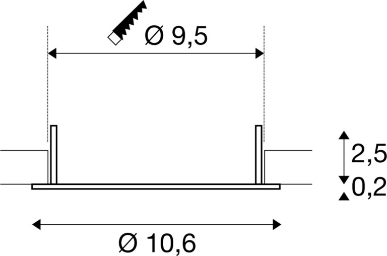 SLV DOWNLIGHT V 100, flache Abdeckung weiß