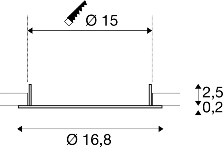 SLV DOWNLIGHT V 150, flache Abdeckung weiß