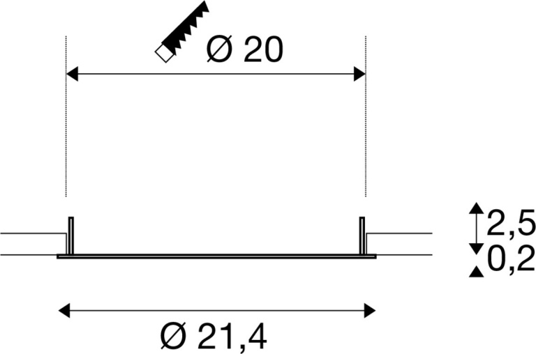 SLV DOWNLIGHT V 200, flache Abdeckung weiß