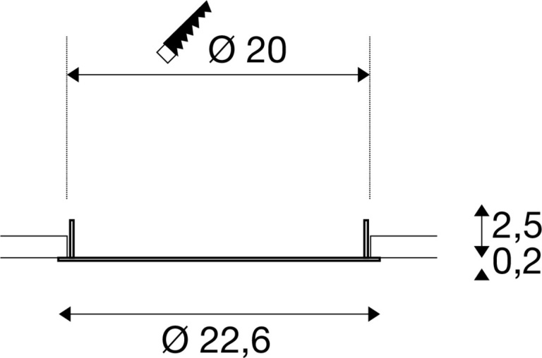 SLV DOWNLIGHT V 200, leicht versenkte Abdeckung weiß