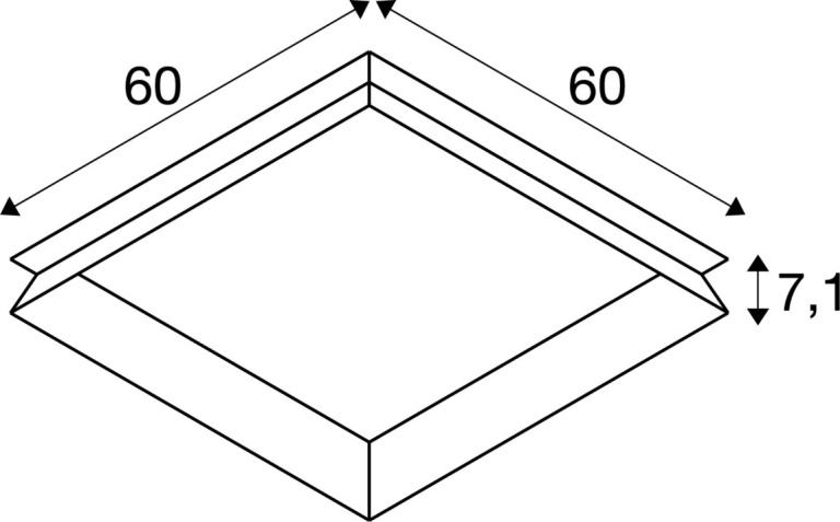 SLV PANEL 600, versenkter Montagerahmen