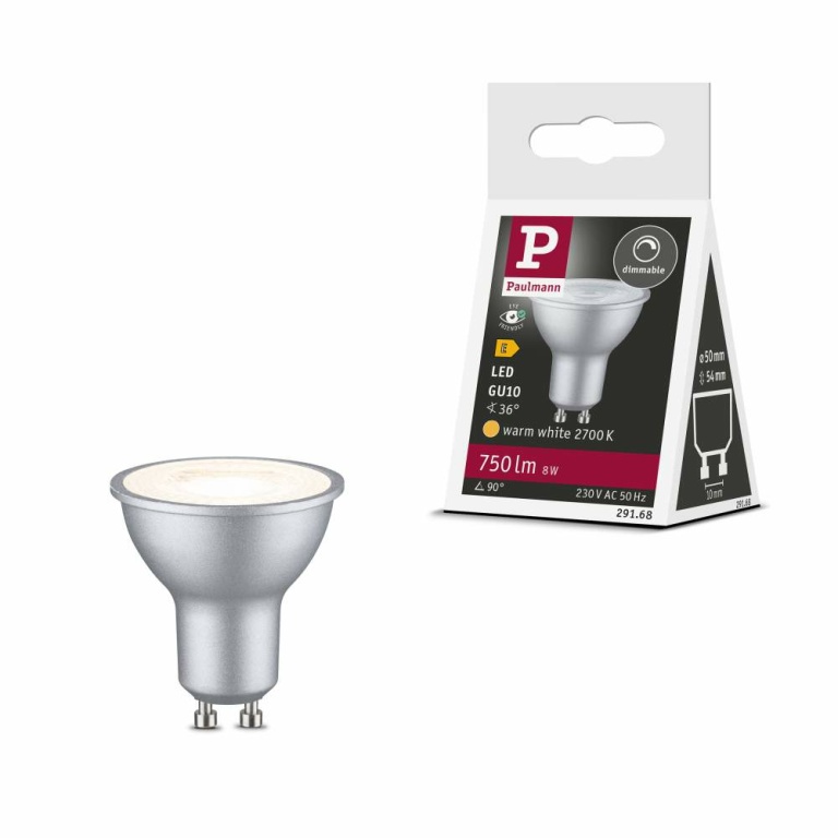 Paulmann LED Reflektor Chrom matt GU10 8W 750lm 2700K Warmweiß dimmbar 230V