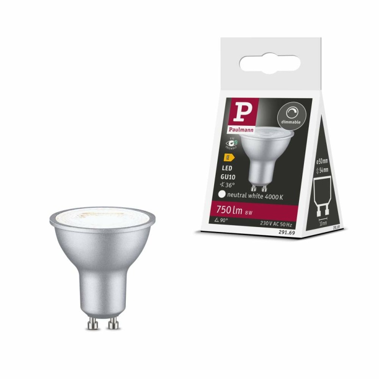 Paulmann LED Reflektor Chrom matt GU10 8W 750lm 4000K Neutralweiß dimmbar 230V