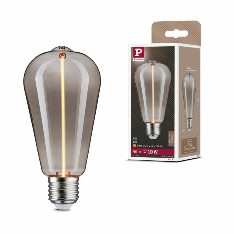 Paulmann Floating Shine Standard 230V LED Kolben E27   90lm 2,8W 1800K  Rauchglas